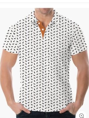 Deolax Doberman Golf Polo Shirt Men's Size Medium Stretch Performance Dog NWT